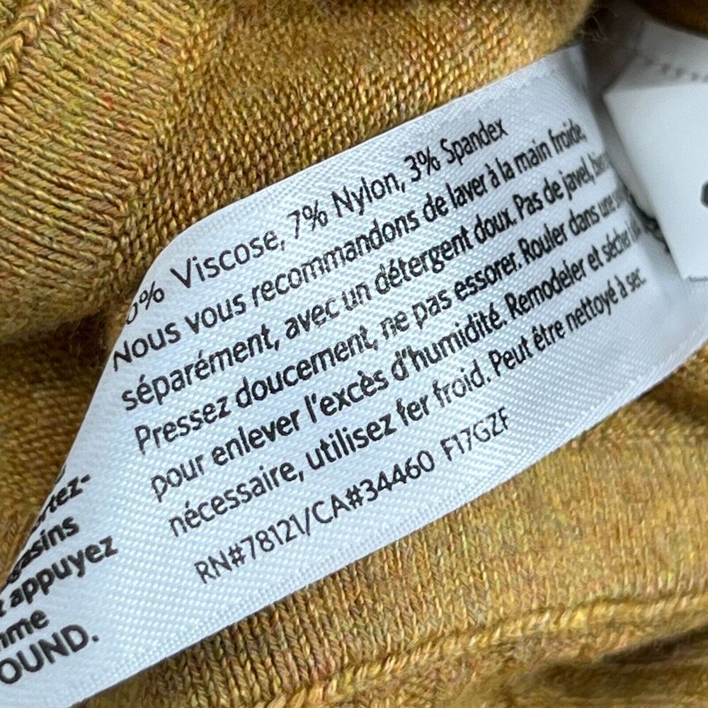EILEEN FISHER Sweater XS Cozy Viscose Stretch Boat Neck Rib Trim Pullover Yellow - Picture 13 of 16